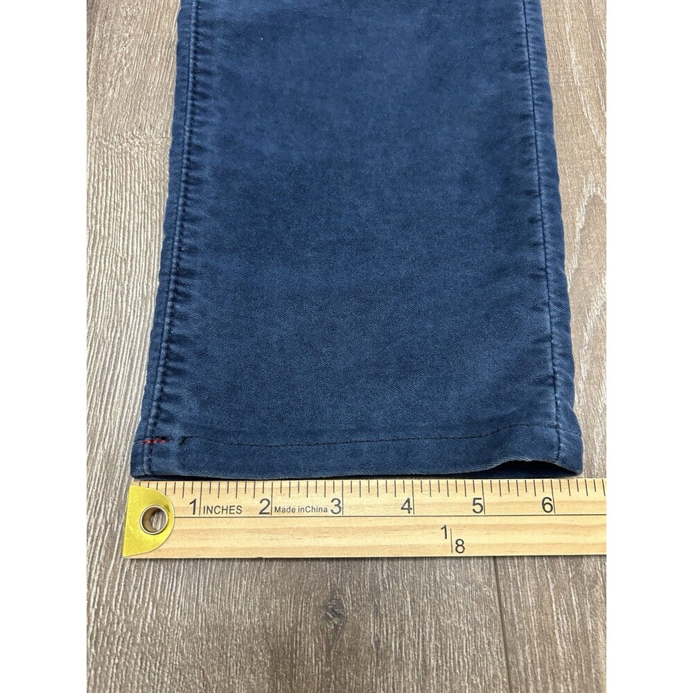 Isaia Napoli Velvet Pants Mens 32 Blue Cotton Stretch Italy Luxury FLAW - Picture 13 of 13